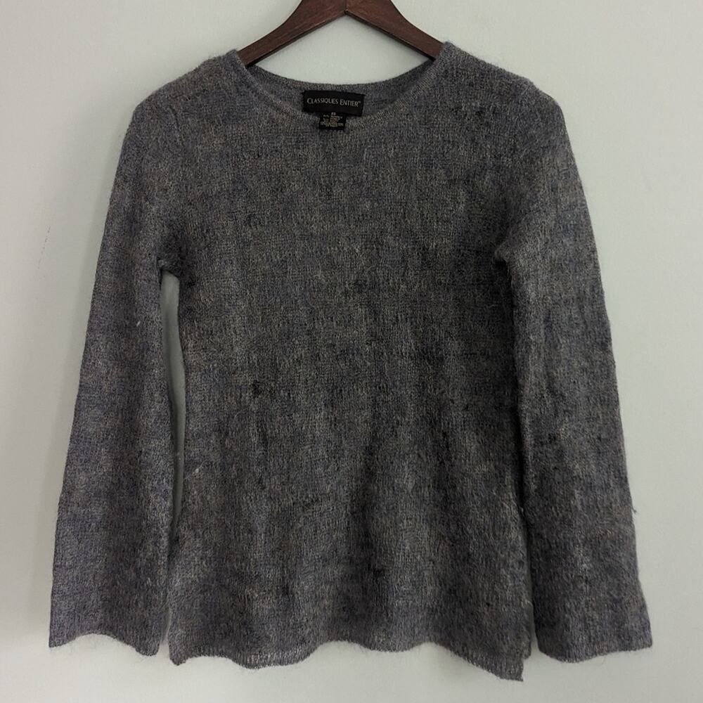 Women's Classiques Entier XS Purple Grey Sweater Mohair Wool Nylon Blend